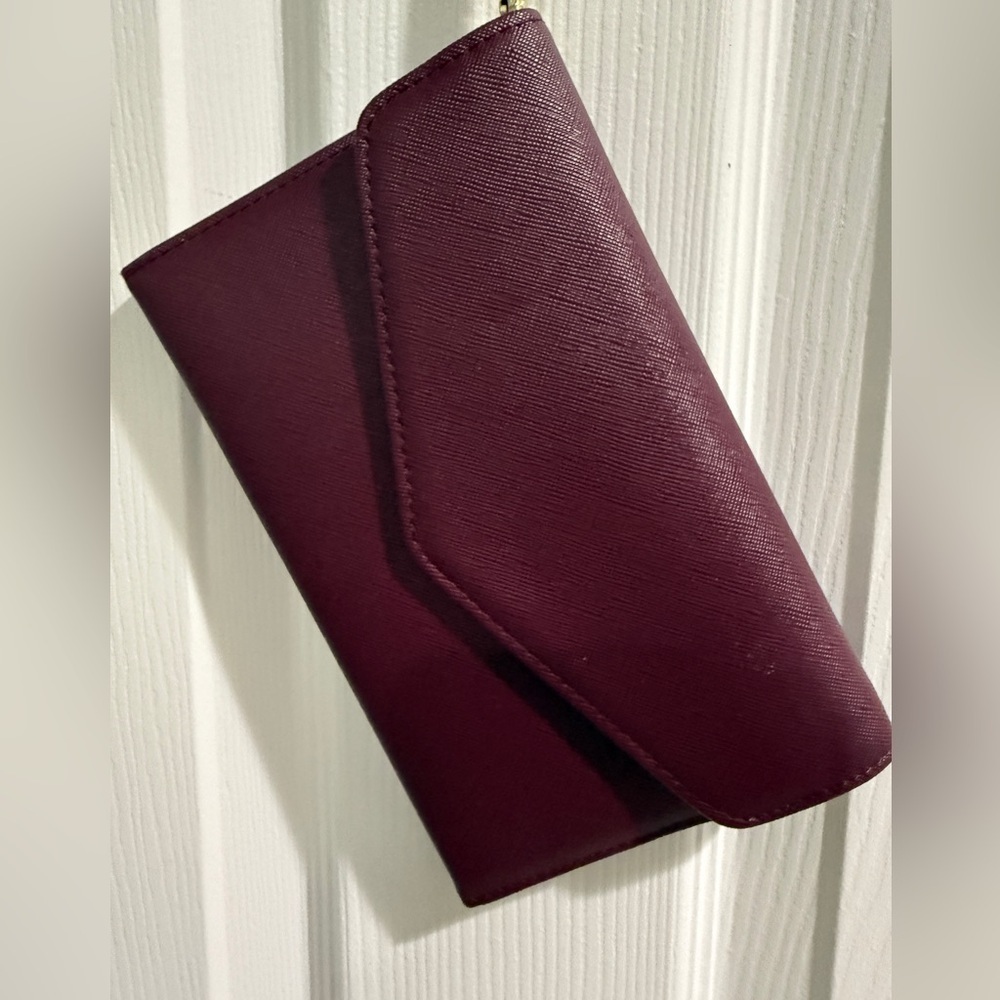 Elegant Burgundy Women's Passport Travel Organizer Clutch